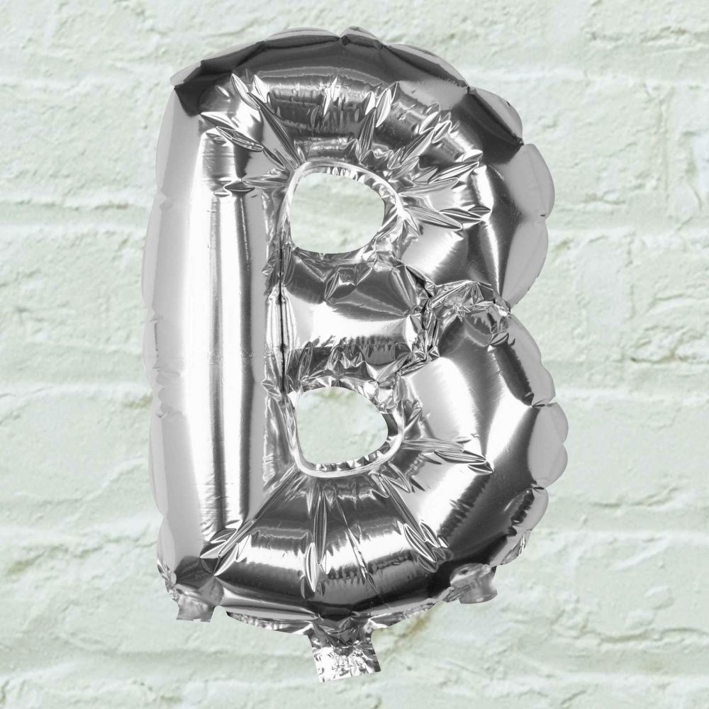 Foil Balloons |   Silver Foil Letter B Balloon Balloons Foil Balloons