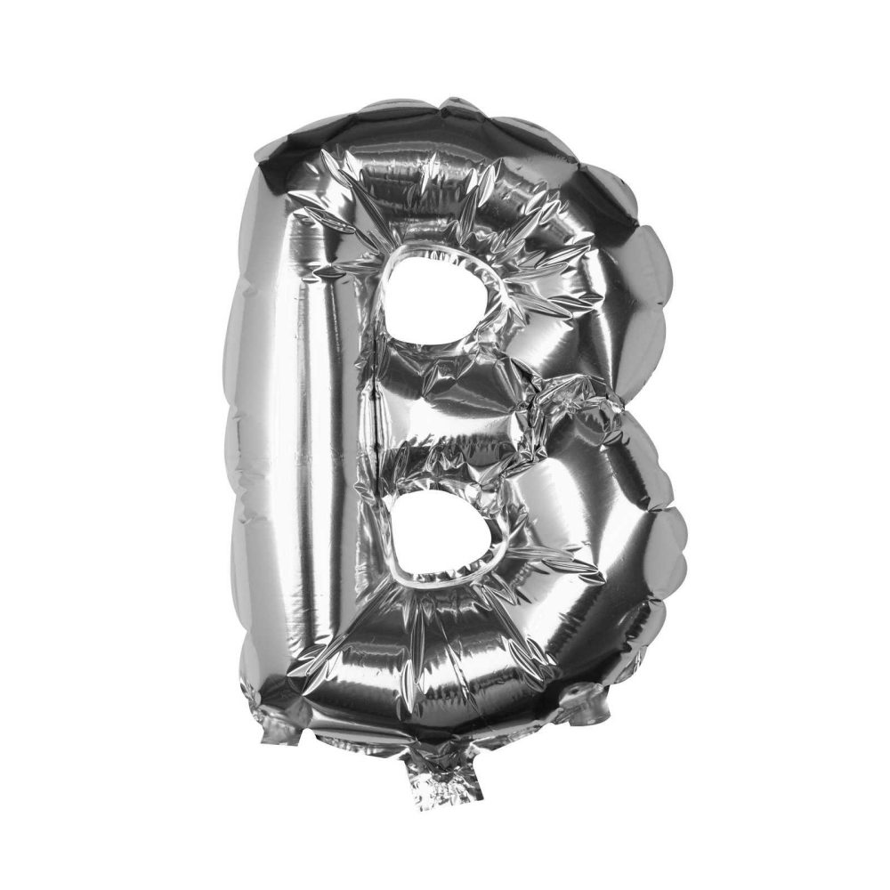 Foil Balloons |   Silver Foil Letter B Balloon Balloons Foil Balloons