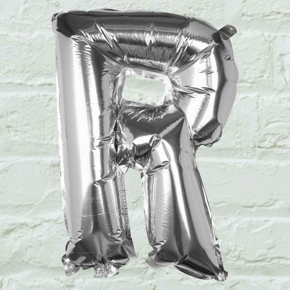 Foil Balloons |   Silver Foil Letter R Balloon Balloons Foil Balloons