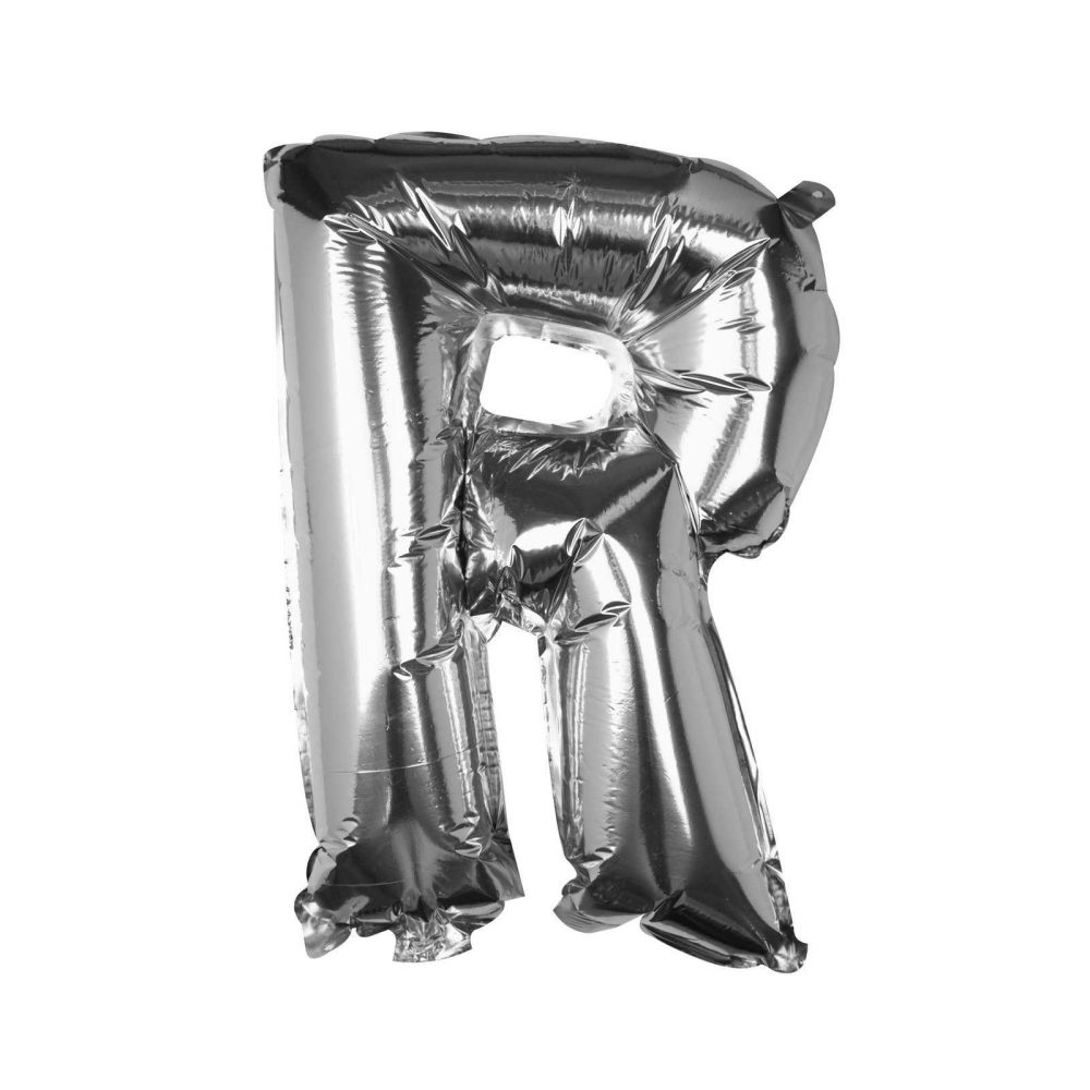 Foil Balloons |   Silver Foil Letter R Balloon Balloons Foil Balloons