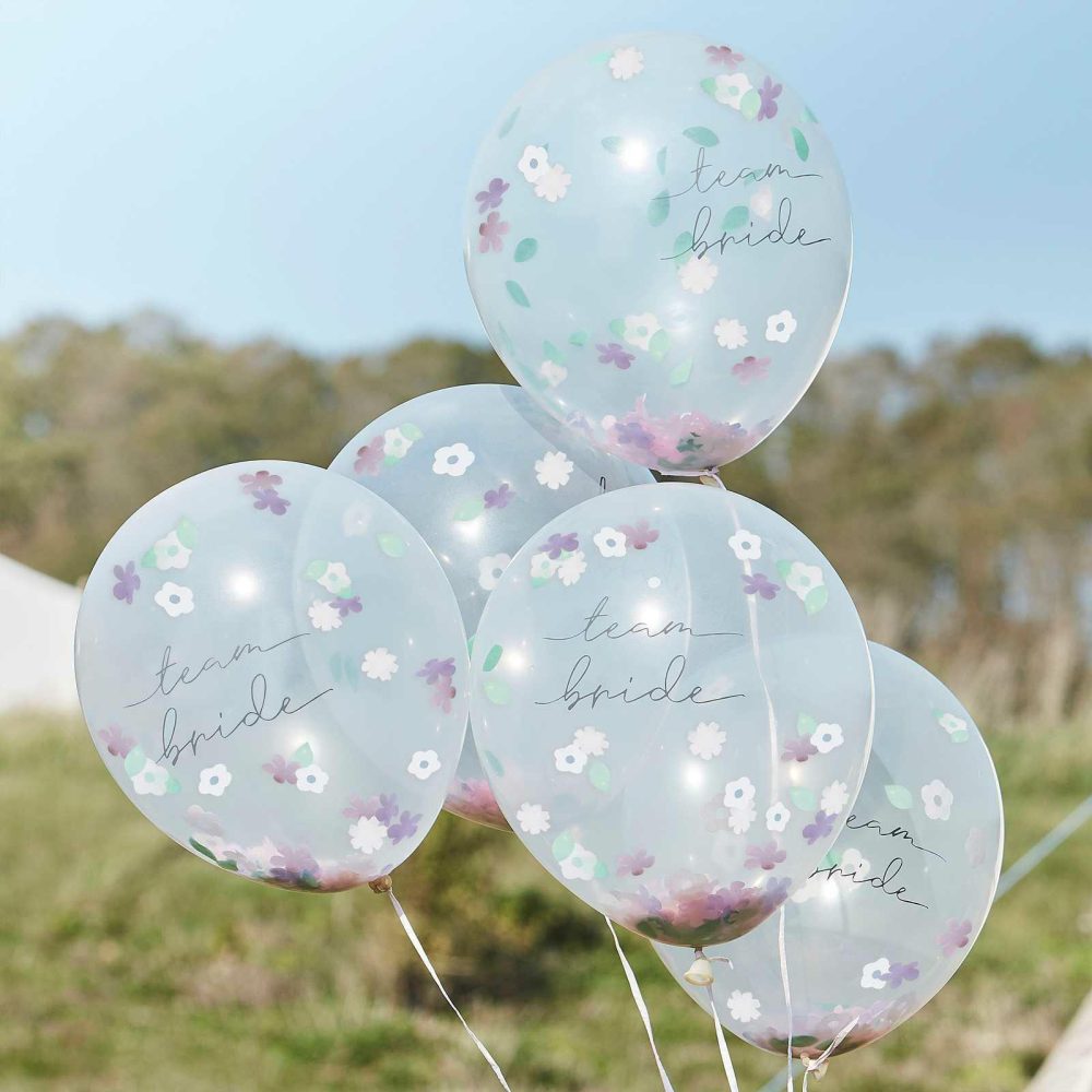 Helium Balloons |   Boho Floral Confetti Bachelorette Party Balloons Balloons Confetti Balloons