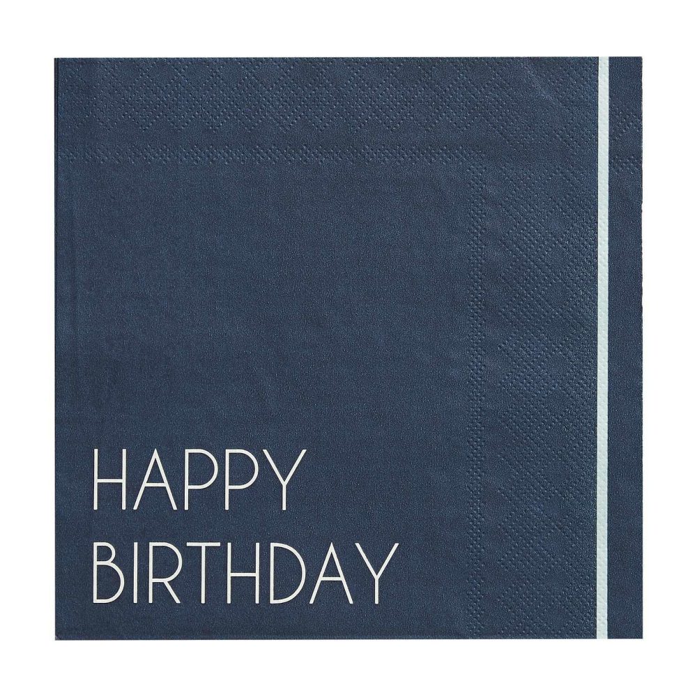 Paper Napkins |   Navy Happy Birthday Paper Napkins Paper Napkins Paper Napkins