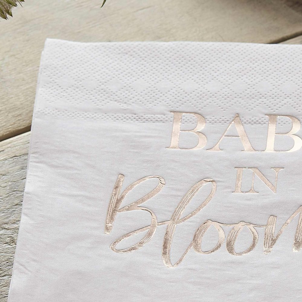 Paper Napkins |   Rose Gold And Blush Baby Shower Napkins Paper Napkins Paper Napkins