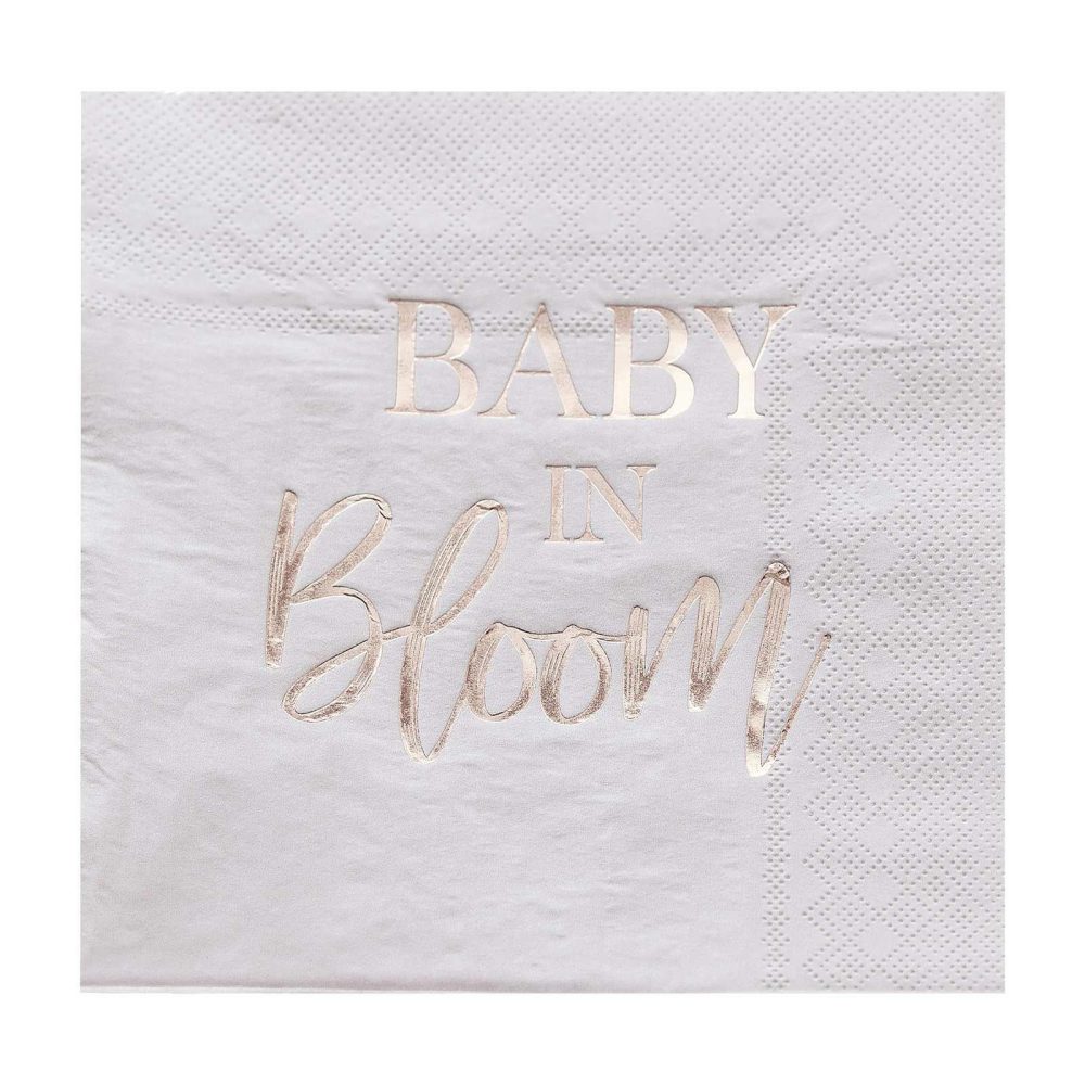 Paper Napkins |   Rose Gold And Blush Baby Shower Napkins Paper Napkins Paper Napkins