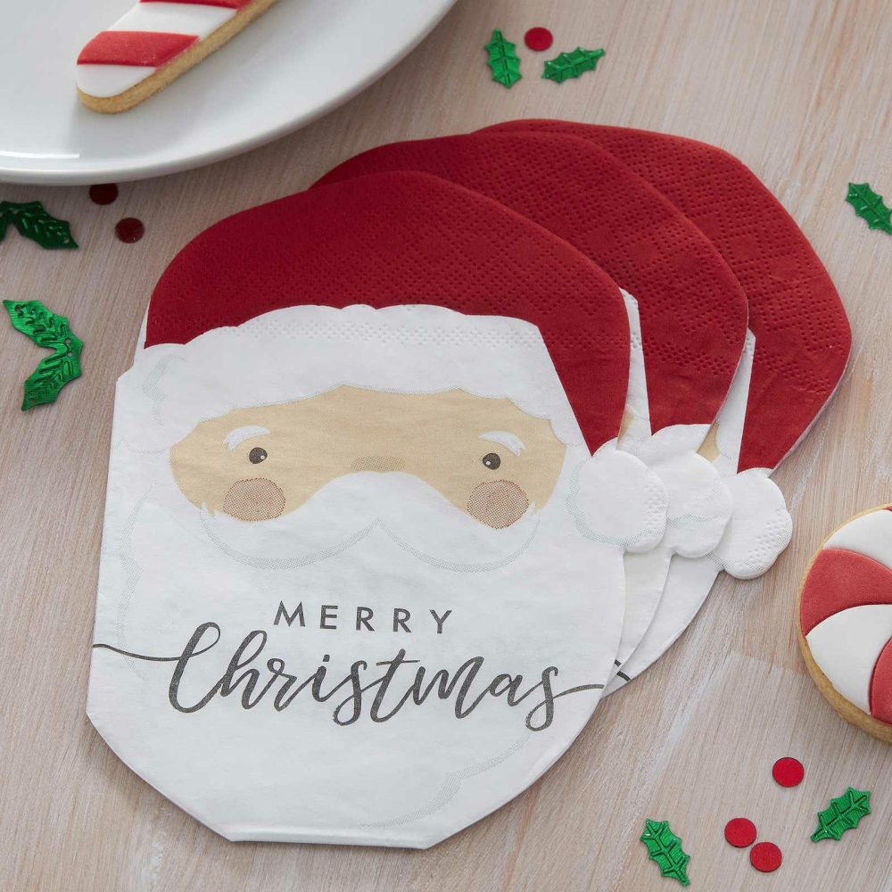 Paper Napkins |   Santa Shaped Christmas Paper Napkins Paper Napkins Paper Napkins