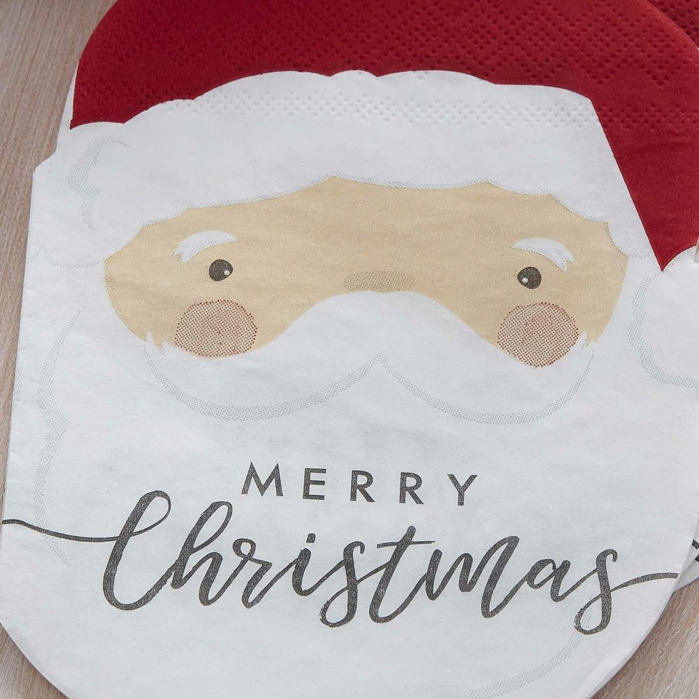 Paper Napkins |   Santa Shaped Christmas Paper Napkins Paper Napkins Paper Napkins