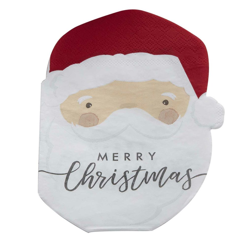 Paper Napkins |   Santa Shaped Christmas Paper Napkins Paper Napkins Paper Napkins