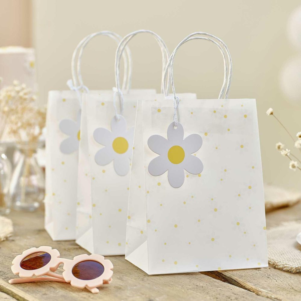 Party Bags & Boxes |   Daisy Print Vellum Party Bags Party Accessories Party Bags & Boxes