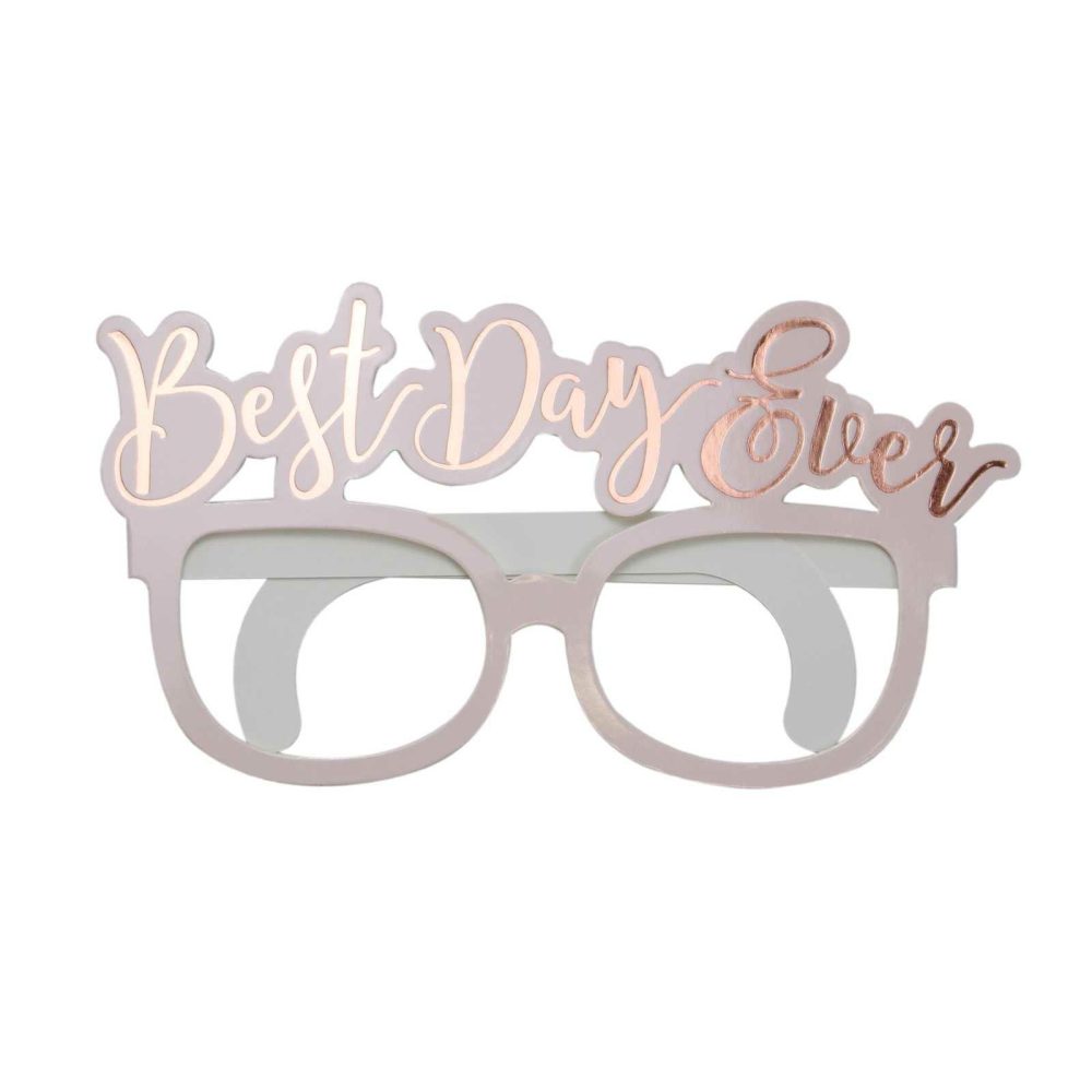 Photobooth Props & Games |   Rose Gold Best Day Ever Glasses Birthday Decorations Photobooth Props & Games