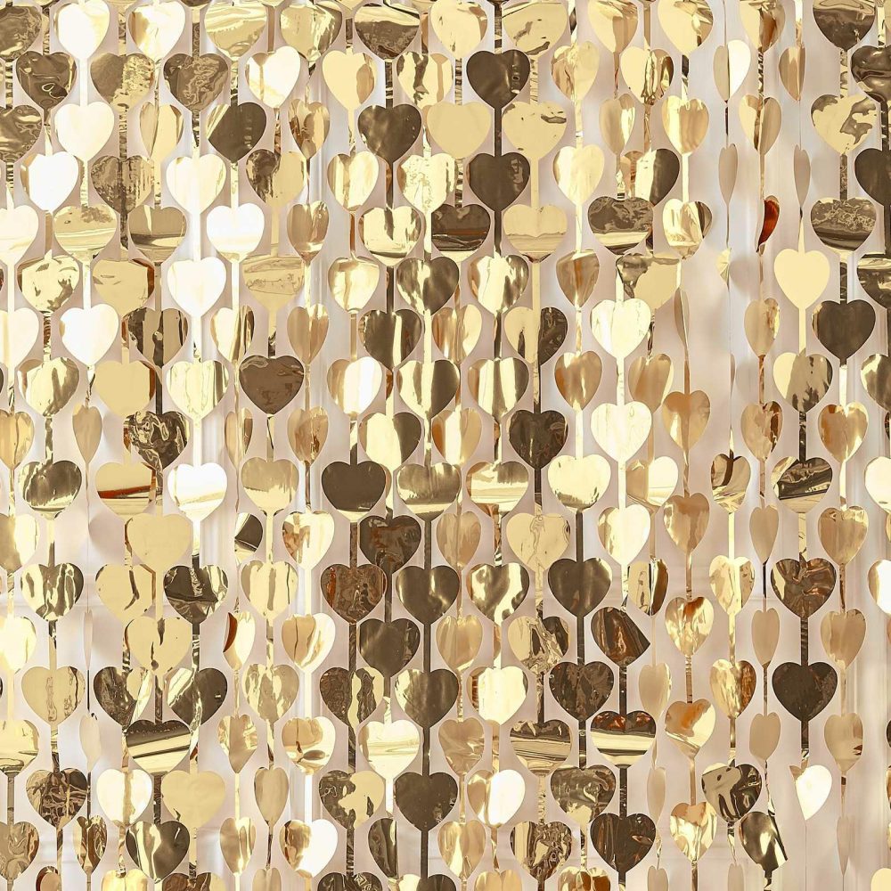 Backdrops |   Gold Heart Party Backdrop Backdrops Backdrops