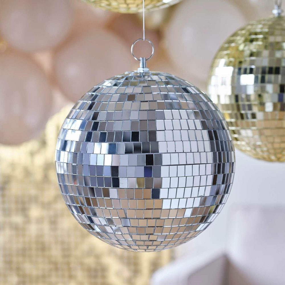 Hanging Decorations |   20Cm Silver Disco Ball Hanging Decoration Hanging Decorations Hanging Decorations