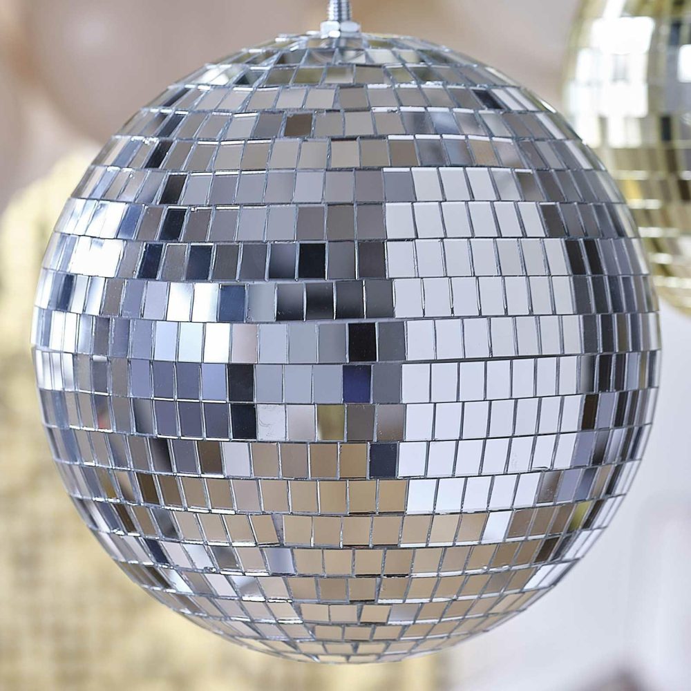 Hanging Decorations |   20Cm Silver Disco Ball Hanging Decoration Hanging Decorations Hanging Decorations