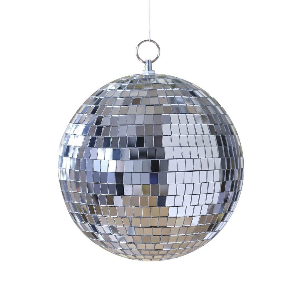 Hanging Decorations |   20Cm Silver Disco Ball Hanging Decoration Hanging Decorations Hanging Decorations