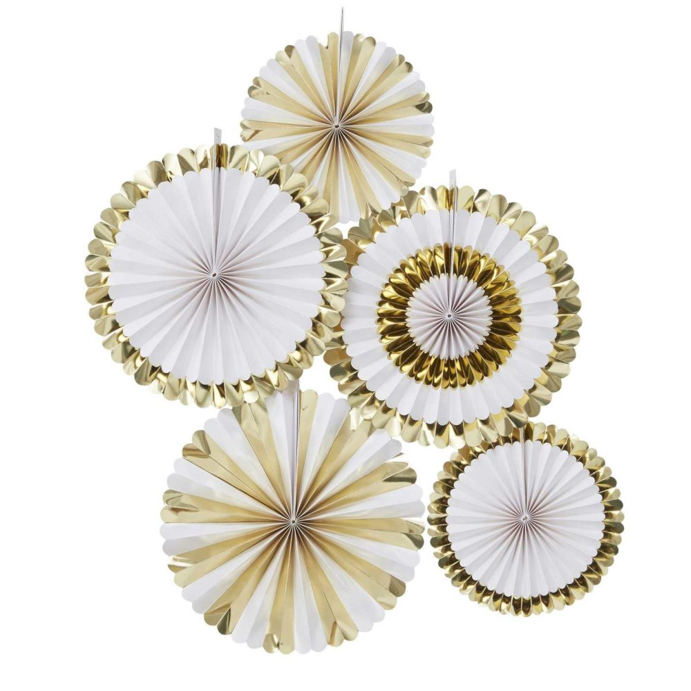 Hanging Decorations |   Gold Foiled Paper Fan Decorations Hanging Decorations Hanging Decorations