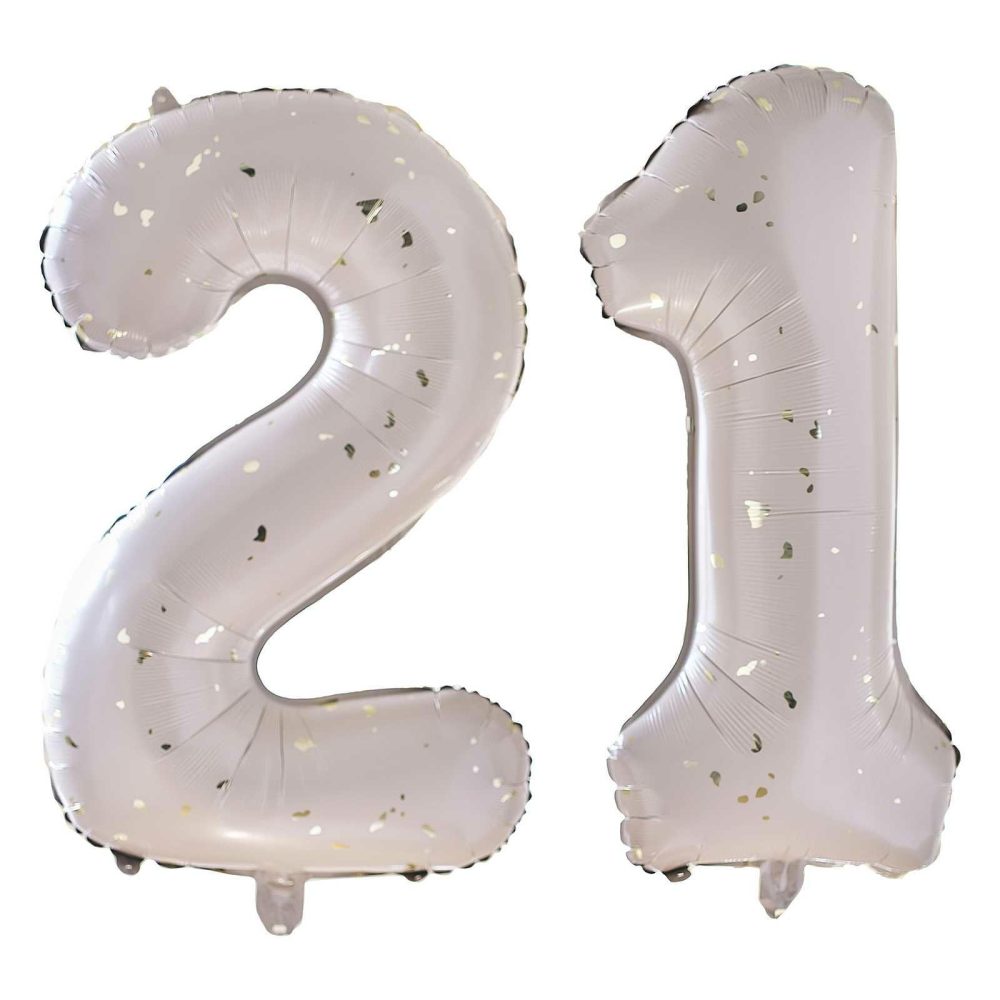 Number Balloons |   Gold Speckle 21St Birthday Balloons Balloons Helium Balloons