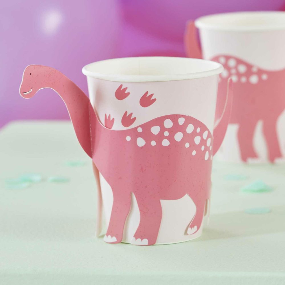 Paper Cups |   Pink Pop Out Dinosaur Paper Cup Paper Cups Paper Cups