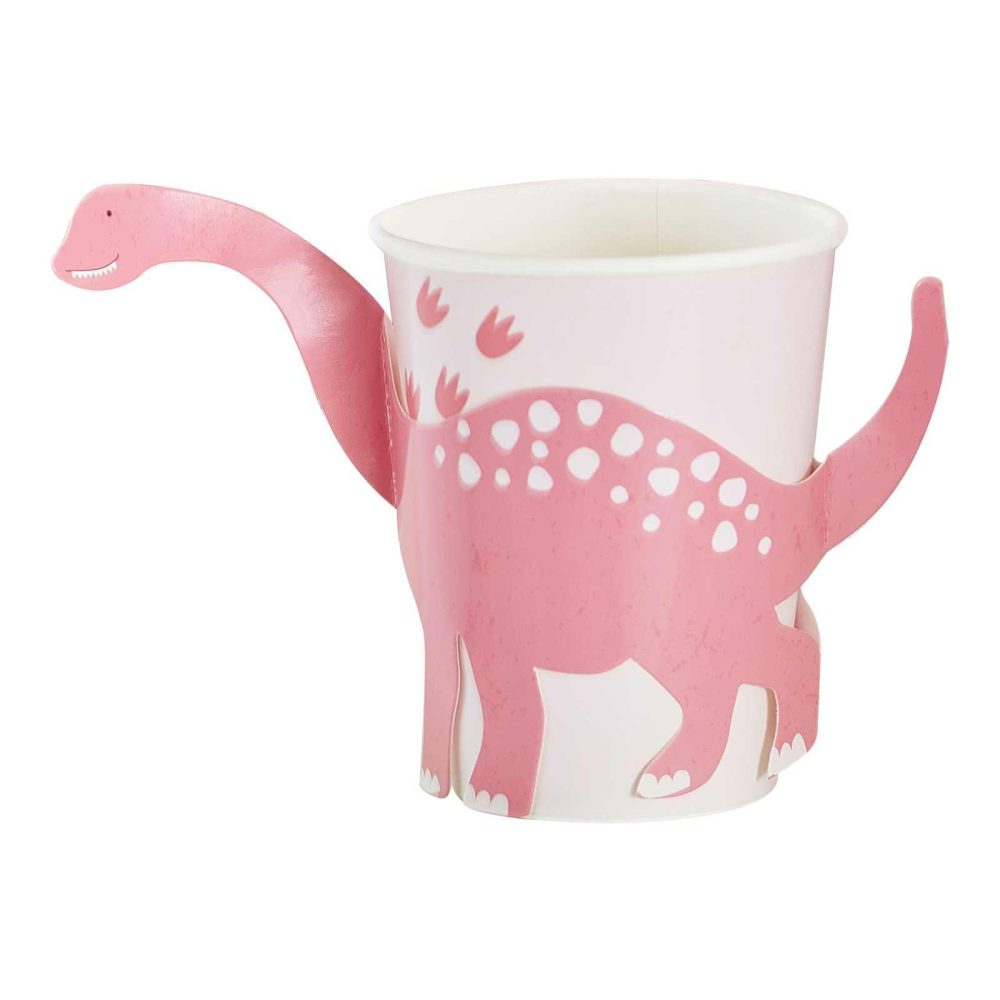 Paper Cups |   Pink Pop Out Dinosaur Paper Cup Paper Cups Paper Cups