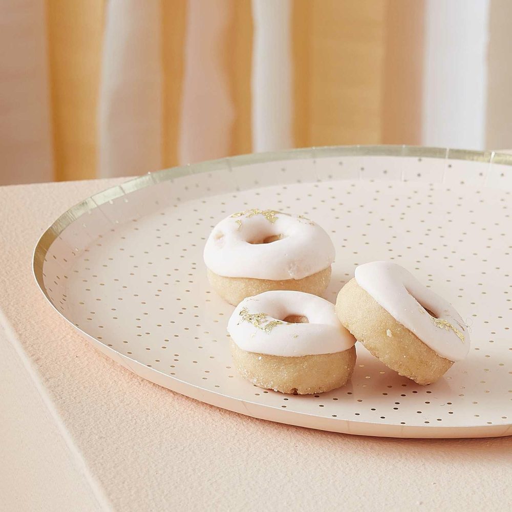 Paper Plates |   Peach And Gold Party Plates Paper Plates Paper Plates