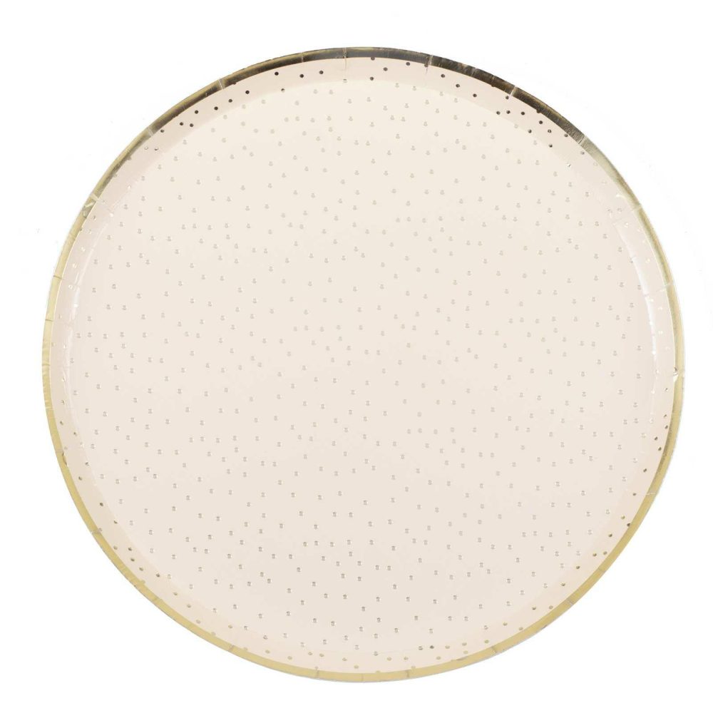 Paper Plates |   Peach And Gold Party Plates Paper Plates Paper Plates