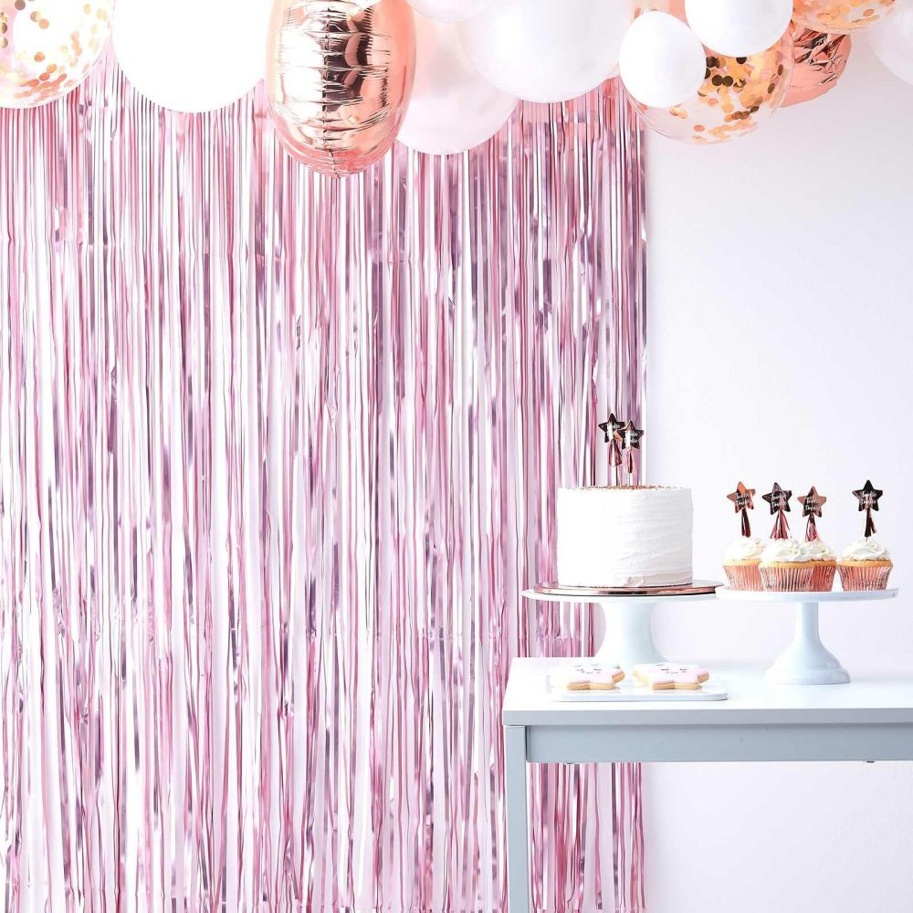 Backdrops |   Matte Pink Fringe Curtain Backdrop Backdrops Backdrops