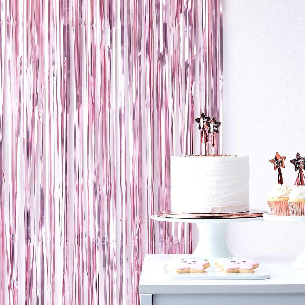 Backdrops |   Matte Pink Fringe Curtain Backdrop Backdrops Backdrops