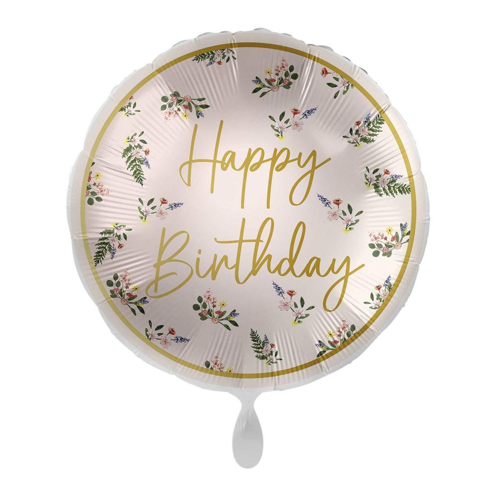 Foil Balloons |   Floral Happy Birthday Balloon Balloons Foil Balloons